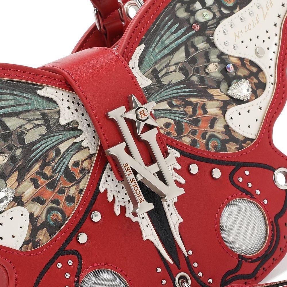 Nicole Lee USA Butterfly Bag- Red - Picture 7 of 8